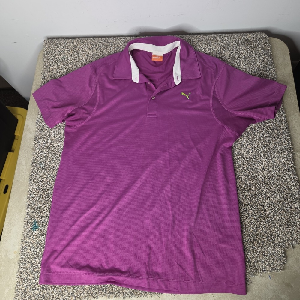Puma Sportlifestyle Mens Medium Purple Golf Polo Shirt Short Sleeve Performance